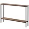 Space-Saving 2-Tier Console Table with Metal Frame and Bottom Shelf for Entryway or Living Room